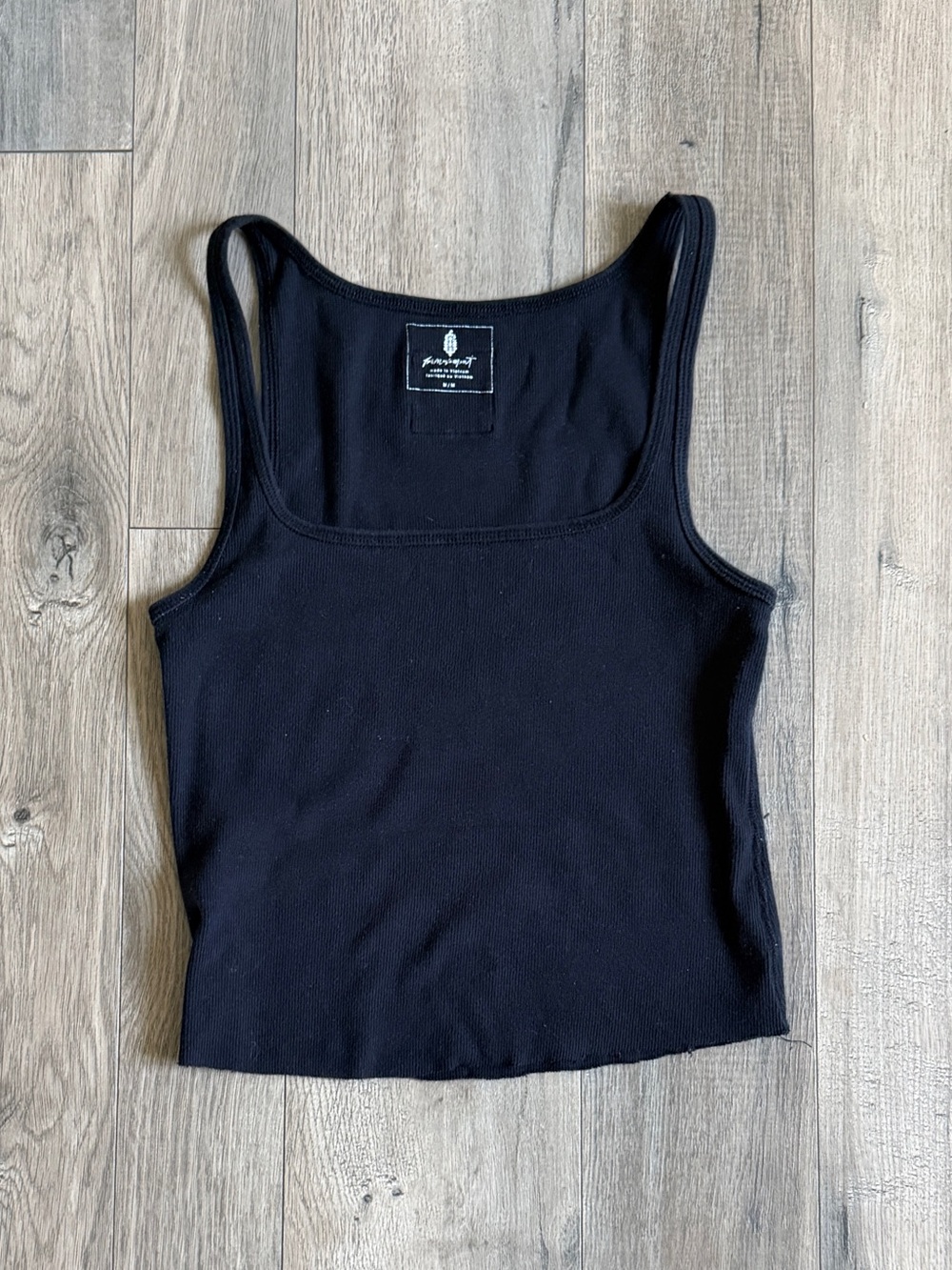 FP Movement Black Square-Neck Tank Top Size Medium